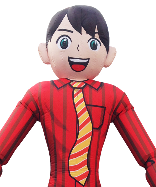 ４２　ビジネスマン　赤ストライプ