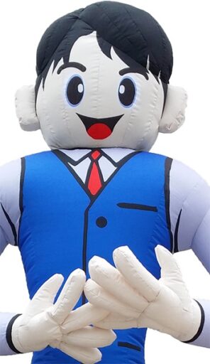 ４６　ビジネスマン　青ベスト