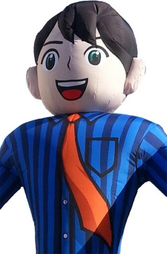 ４３　ビジネスマン　青ストライプ